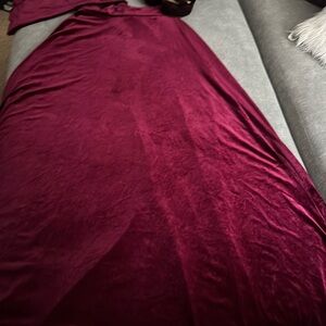 Luxurious Velvet Fabric in Rich Burgundy